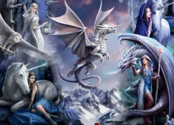 Bluebird Puzzle: Anne Stokes - Silver Dragon Collage (1500)