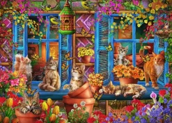 Bluebird Puzzle: Ciro Marchetti - Window Shelf Cats (500)