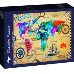 Bluebird Puzzle: Colorful World Map (2000)