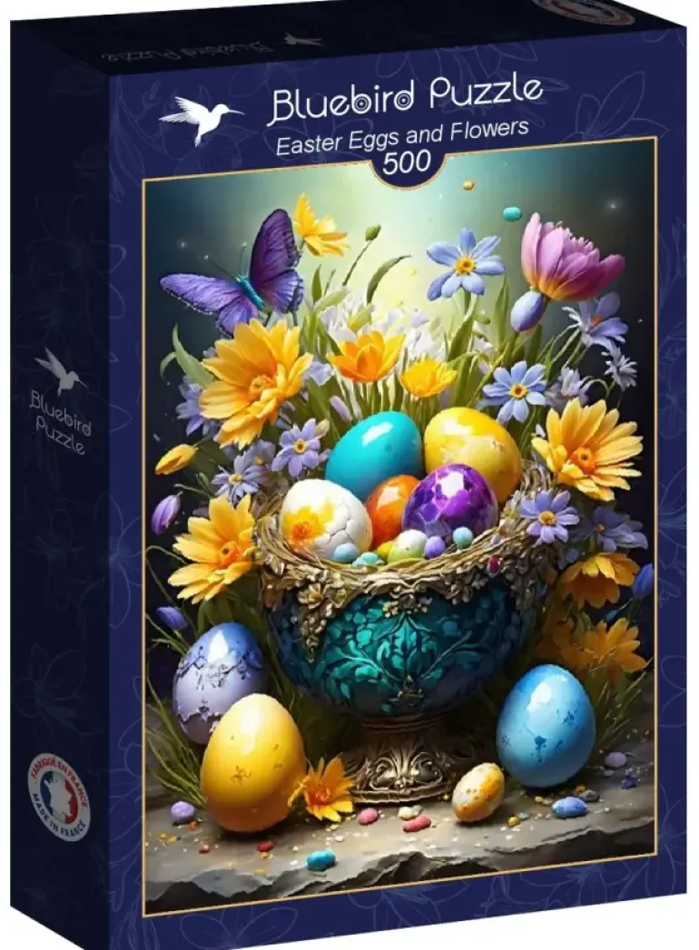 Bluebird Puzzle: Easter Eggs and Flowers (500)