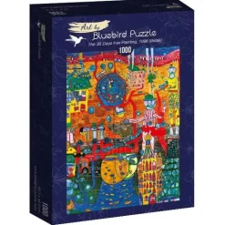 Bluebird Puzzle: Hundertwasser - The 30 Days Fax Painting, 1996 (detail) (1000)