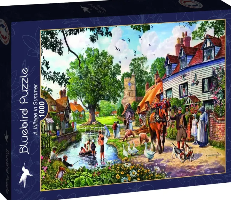 Bluebird Puzzle: Steve Crisp - A Village in Summer (1000)