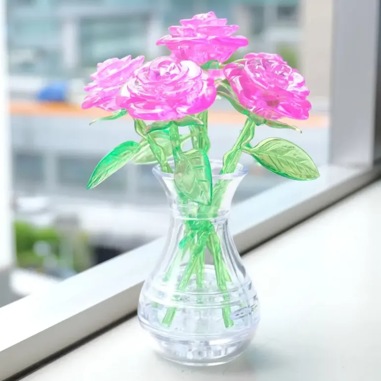 Crystal Puzzle: Six Roses - Pink (47)