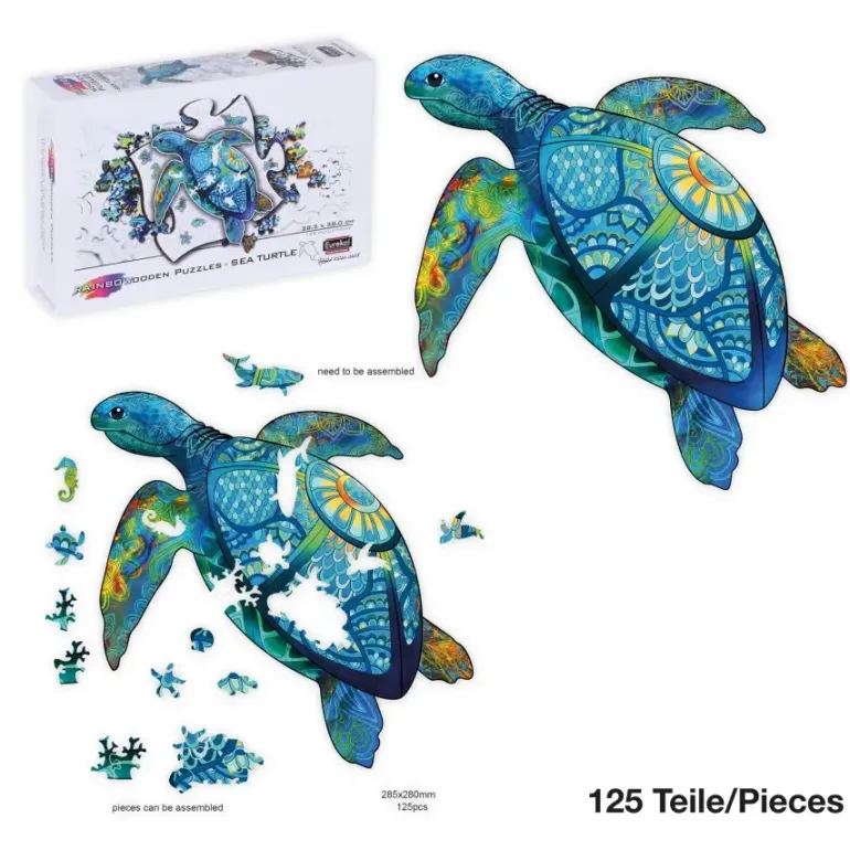 Eureka: Rainbow Wooden Puzzles, Sea Turtle (125)