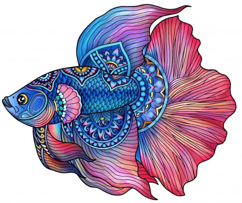 Eureka: Rainbow Wooden Puzzles, Fighting Fish (112)