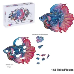 Eureka: Rainbow Wooden Puzzles, Fighting Fish (112)
