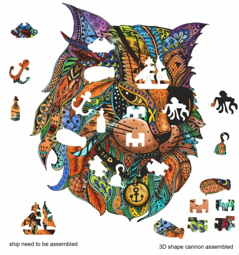 Eureka: Rainbow Wooden Puzzles, Pirate Cat (116)