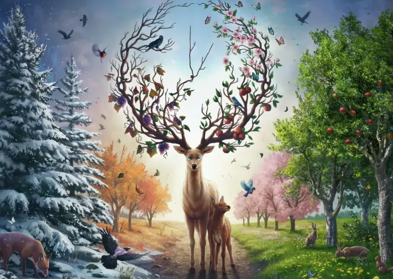 Ravensburger: Deer at Day and Night (1000)