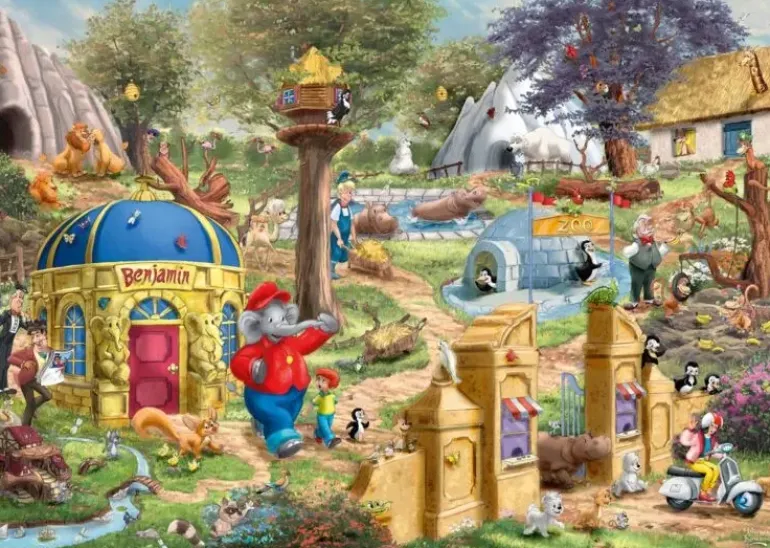 Schmidt: Thomas Kinkade Studios - Benjamin Blumchen, A Day at Neustädter Zoo (1000)