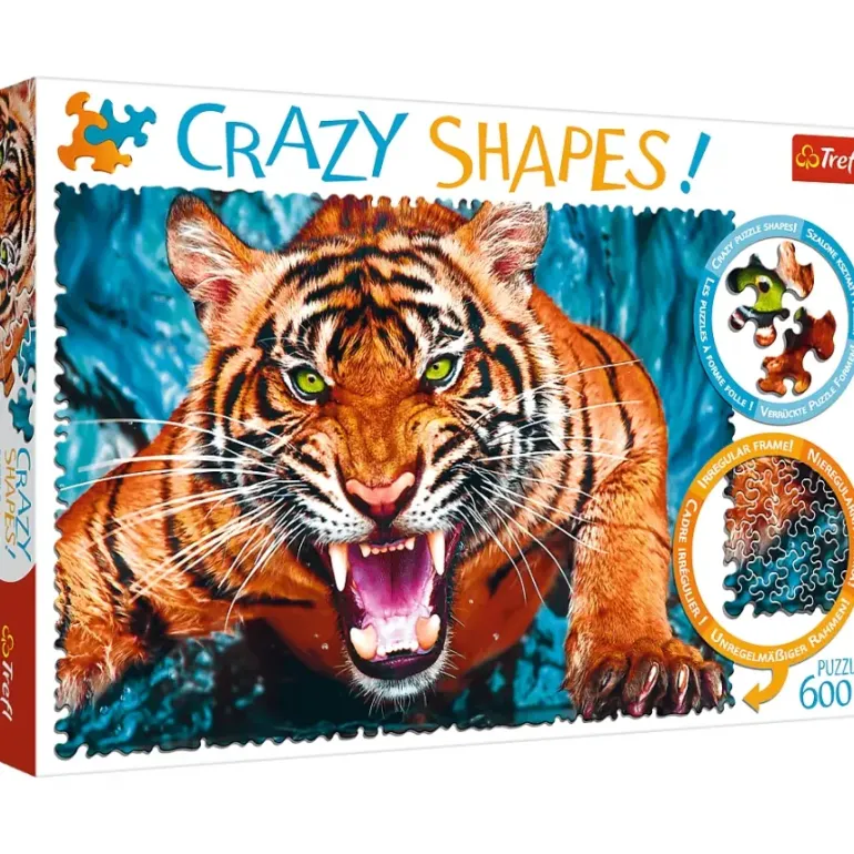 Trefl: Crazy Shapes! - Facing a Tiger (600)