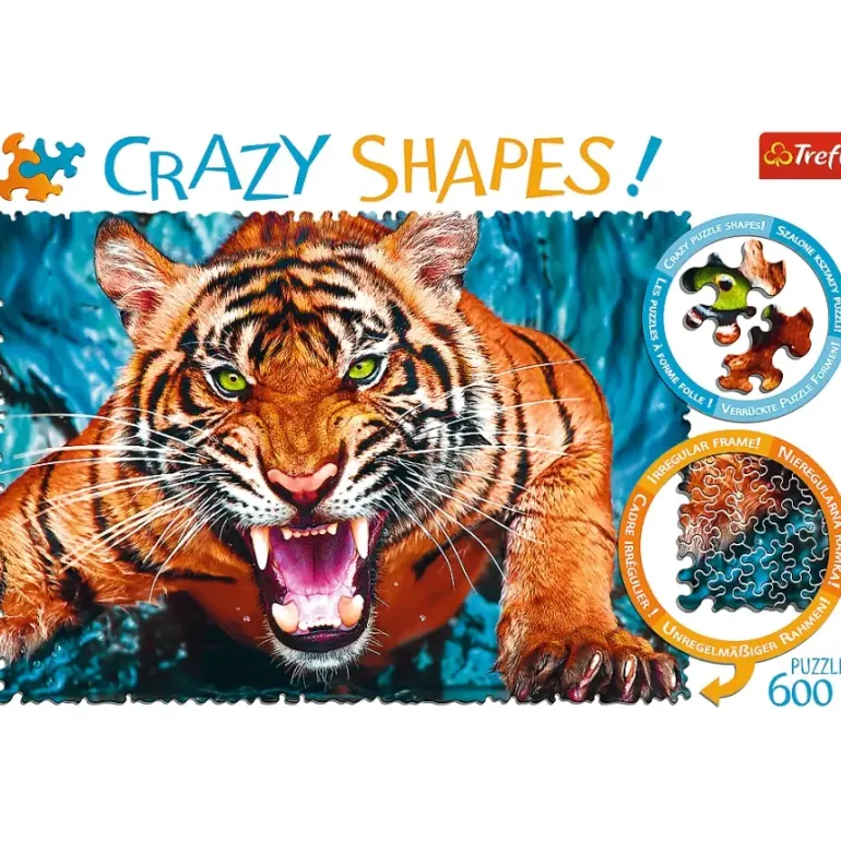 Trefl: Crazy Shapes! - Facing a Tiger (600)
